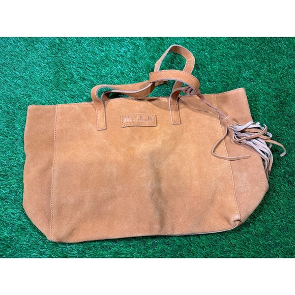 MLLA Handbags - MILA Made in Los Angeles Suede Fringe Tote Bag Burnt Orange‎